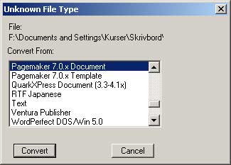 FrameMaker &ouml;ppna PageMaker