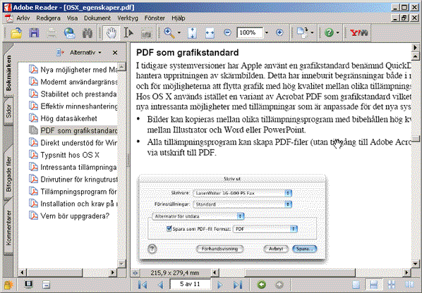 Bokm&auml;rken i PDF-filer